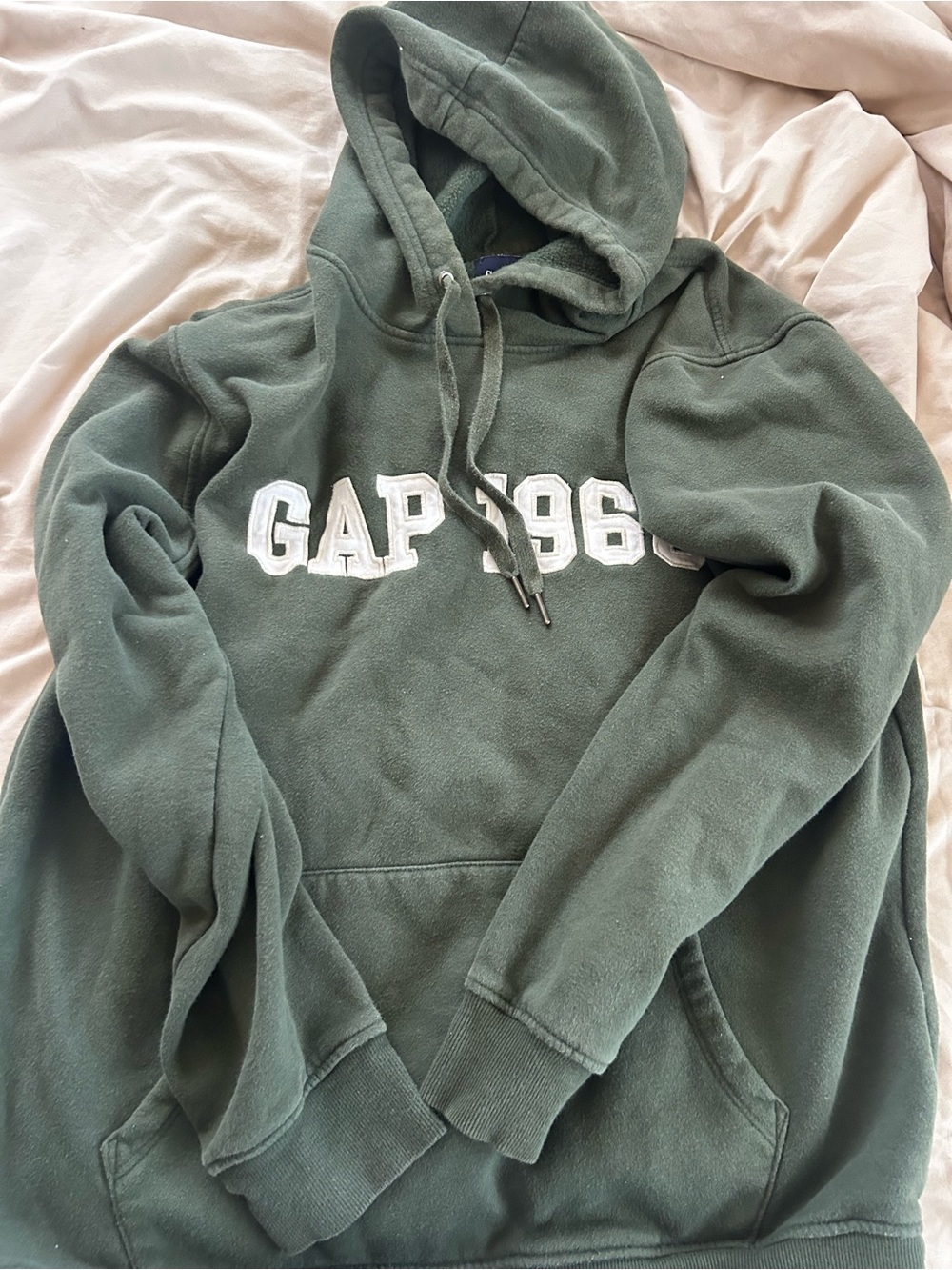 GAP Forest Green Crewneck Hoodie with White Logo - Picture 3 of 4
